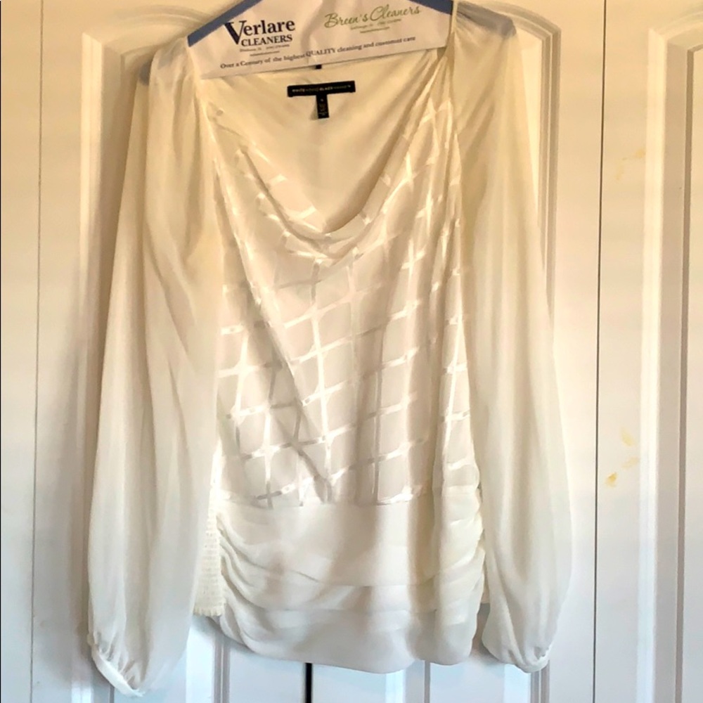 Beautiful, feminine long sleeved silky blouse
